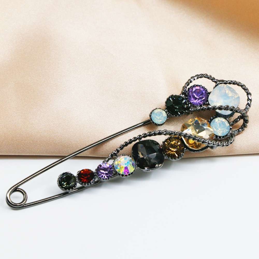New exaggerated pin multicolor crystal sweater coat accessories men&#039;s and women&#039;s Brooch-image-695421119