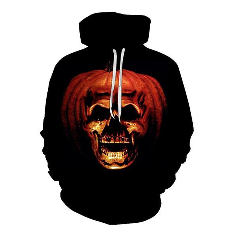 

Halloween Skull Pumpkin Pattern Men s 3D Printing Hoodie Visual Impact Party Top Punk Gothic Round Neck High Quality Sweatshirt Hoodie, Black