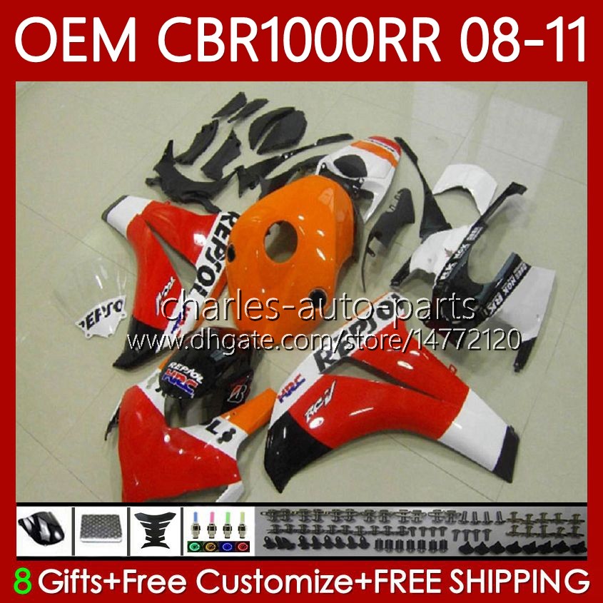 Injection mold For HONDA Body CBR1000 CBR 1000 RR CC Repsol red 08-11 Bodywork 60No.39 CBR 1000RR 1000CC CBR1000RR 08 09 10 11 CBR-1000 2008 2009-image-170314499