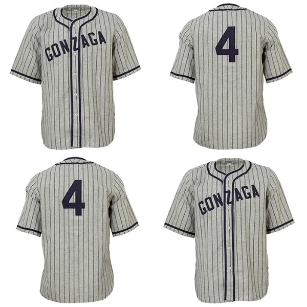

Gonzaga Bulldogs 1945 Road Jersey Shirt Custom Men Women Youth Baseball Jerseys Any Name And Number Double Stitched, Grey number 4 no name