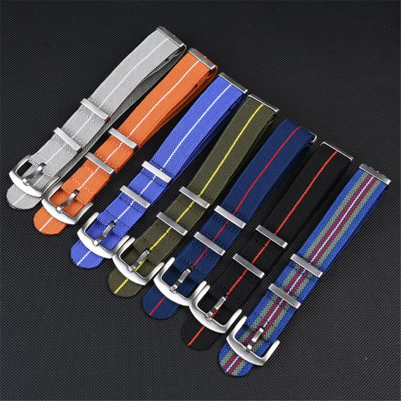

Watch Bands 20mm 22mm NATO Elastic Nylon Strap Men Military Wrist Band French Troops Parachute Bag Watchband Bracelet Accessories