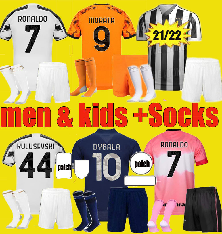 

2021 2022 soccer jersey RONALDO DYBALA MORATA football shirt 21 22 CHIESA McKENNIE JUVE Men Kids kit fourth DE LIGT HUMAN boys sets, 21/22 home kits + patch