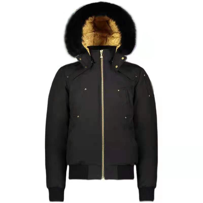 

Gold Voering Real Vosseont Winter Mens Canadian Mooses Little Rapids Bomber Park Down Jassen Warm Outrunner Jas Quality, Black with gold fur