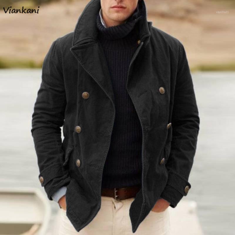 

Men' Jackets Jacket Fashion Casual Line Pure Color Windbreaker Male Clothes Vintage Long Sleeve Men Trench Motorcycle Suit, Black
