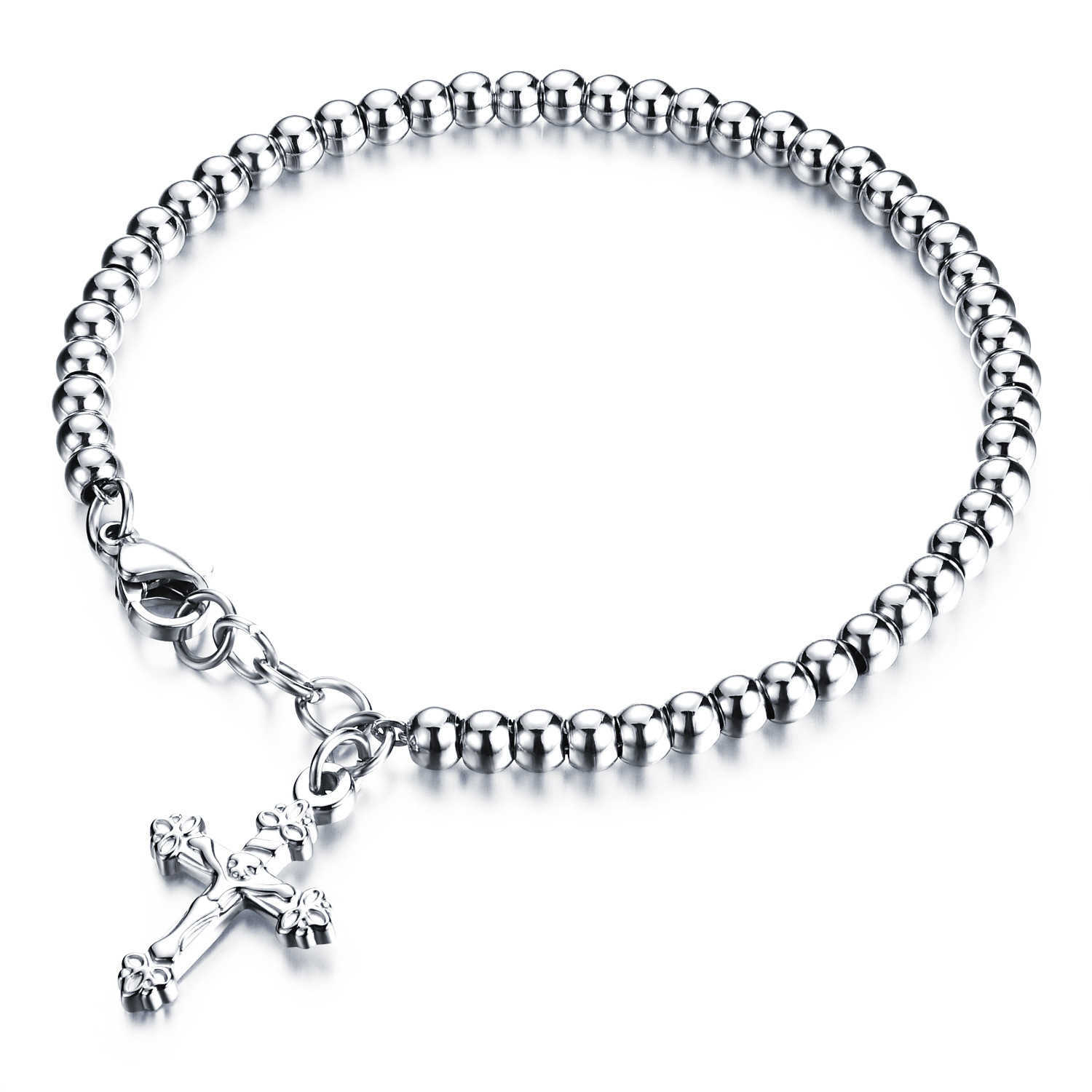 

V-436 Temperament Cross Rose Gold-plated Ladies Bracelet Exquisite All-match Korean Style Accessories Q0720