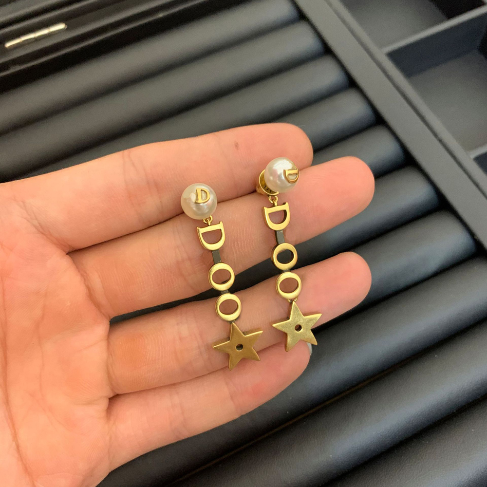 

Gold Charm earrings with letter for women party wedding lovers gift jewelry engagement