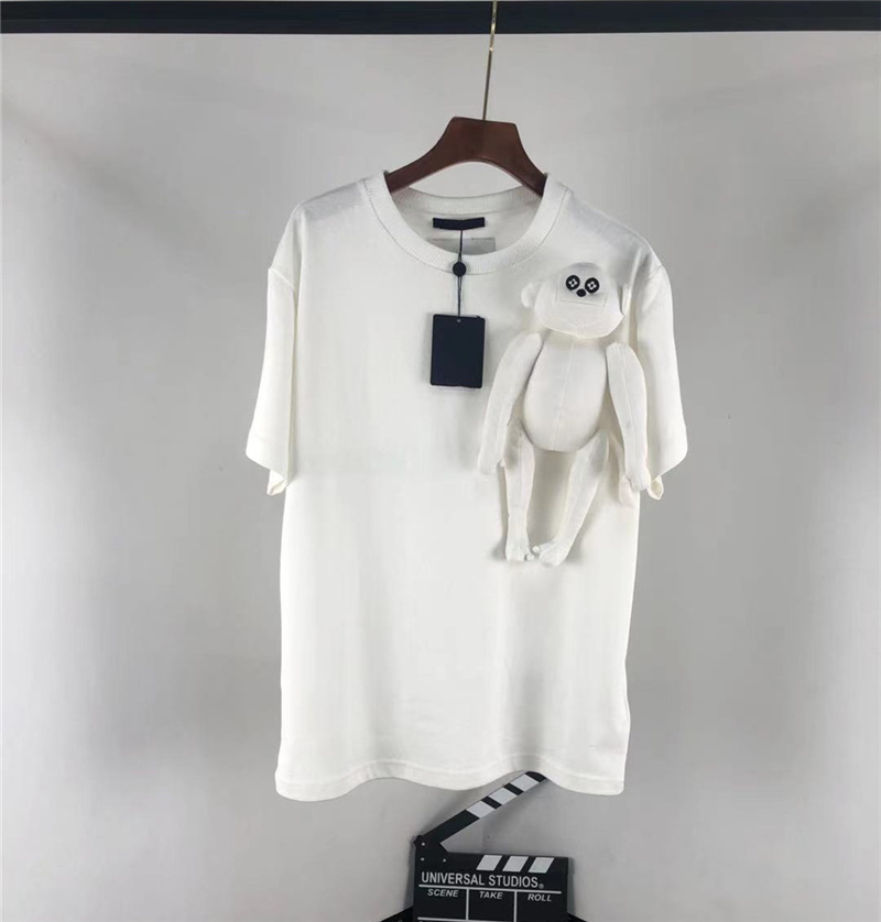 Famous designer men's and women's Te'e T-shirt short-sleeved hair stylist monkey doll pendant personality round neck comfortable w