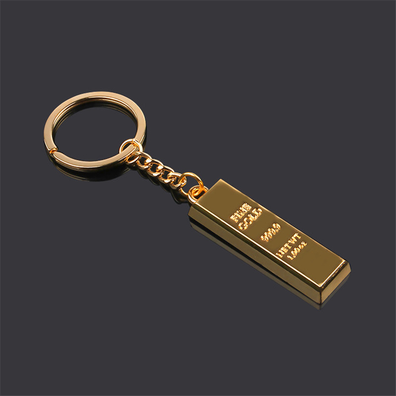 

Fashion Metal Faux Ingot Bullion Keychain Keyring Keyfob Women Handbag Charms Pendant Metal Accessory