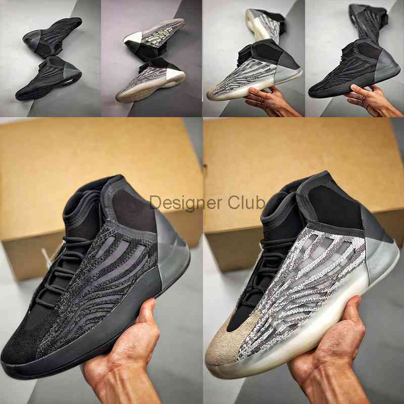 

2020 Kanyes Basketball Quantum shoes 3m reflective mens women QNTM semi-transluncet rubber outsole Black White basketball sneakers