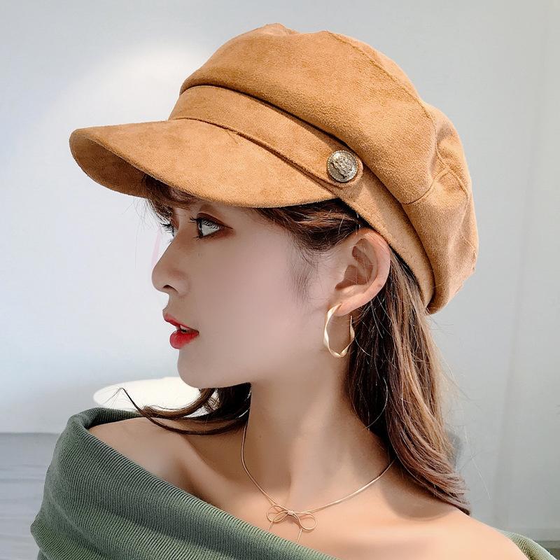 

Berets Women's Cap Vintage Beret Hat Flat Top Comfortable Breathable Winter Cotton Soild Hats High Quality 2021, Black