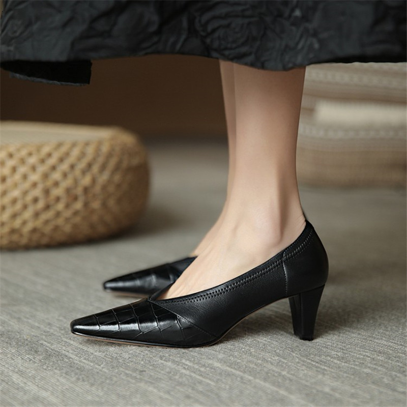 

Sandals stone pattern sliding-into women's shoes spring/autumn fashion foot bombs square high heels made to woman size 34-39 IZ90, 1# shoe box