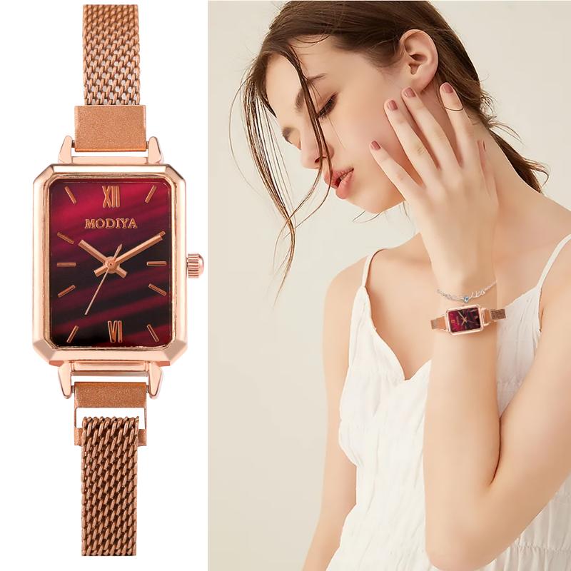 

Wristwatches Luxury Women Watch Set Women's Qiartz Wristwatch Minimalist Dial Stainless Steel Adjustable Bracelets Gifts For Girlfriend, Set 4