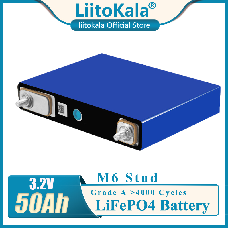 

LiitoKala 3.2v 50ah LiFePO4 battery Cells High 3C 150A Discharge Current Bateria for Diy 12v Ebike Car Boat Start Solar Motorhome EV/Narrow Boat/electric