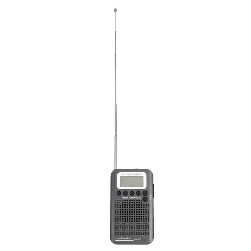 

Radio HanRongDa HRD-737 Portable Aircraft Band Receiver FM/AM/SW/ CB/Air/VHF World With LCD Display Alarm Clock