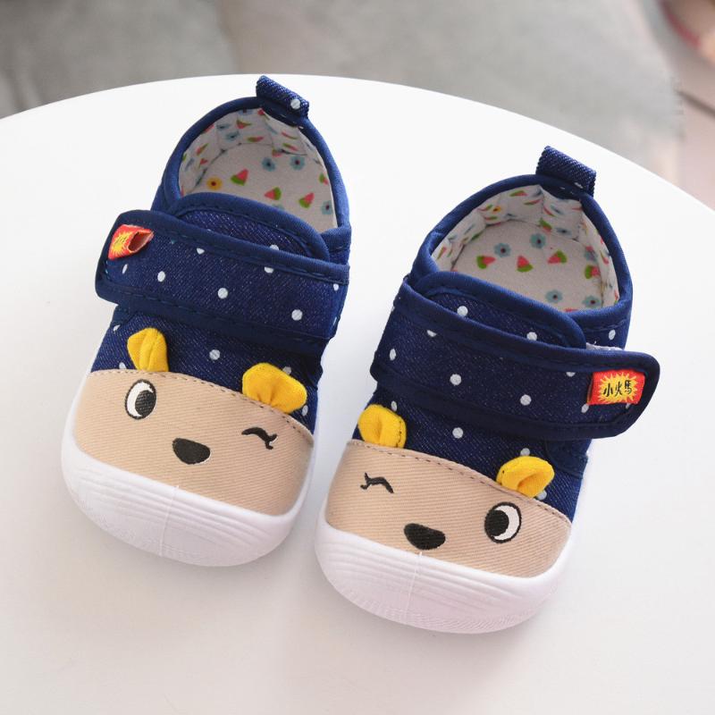 

First Walkers TELOTUNY Baby Shoes Infant Kids Boys Girls Cartoon Anti-slip Casual Crib Soft Sole Squeaky Sneakers Prewalker, Blue
