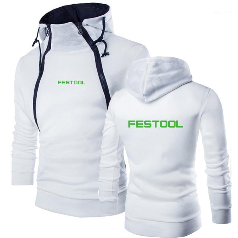 

Men' Hoodies & Sweatshirts 2021 FESTOOL Men Printing Sweatshirt Slim Hooded Double Zipper Comfortable Coat Male Personality Tracksuit Warm