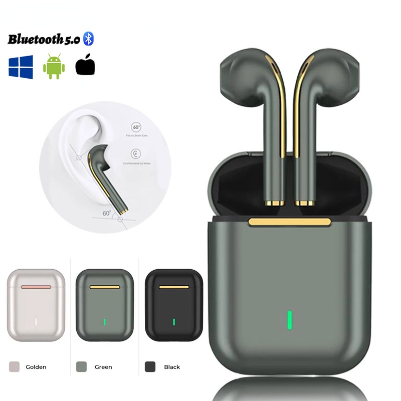 

TWS Wireless Earphones Stereo Headset True Bluetooth Earbuds Waterproof IPX4 HIFI-Sound Music Earphone For Huawei Samsung Xiaomi Sport Headphones J18, White