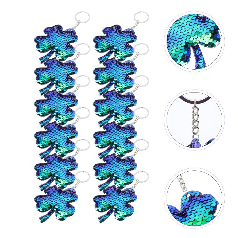 

Keychains 12Pcs Sequins Keychain Creative Key Pendant St. Patrick's Day Decor Green