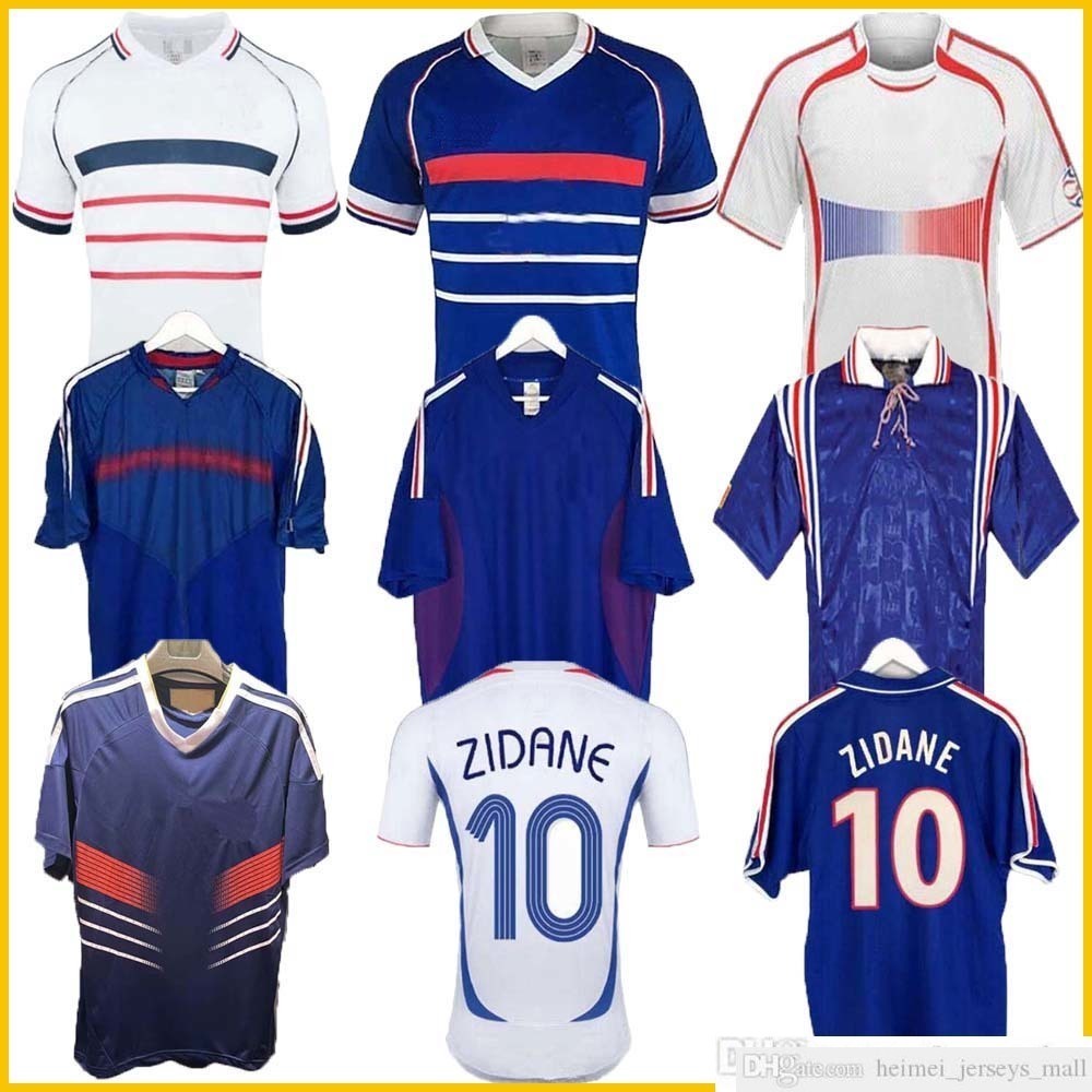 

1998 France Retro 2010 ZIDANE HENRY soccer jerseys 1996 2004 Football 1984 Shirt Uniform Trezeguet 1982 finals 2006 Deschamps 2002 Pires Maillot de, 2006 away