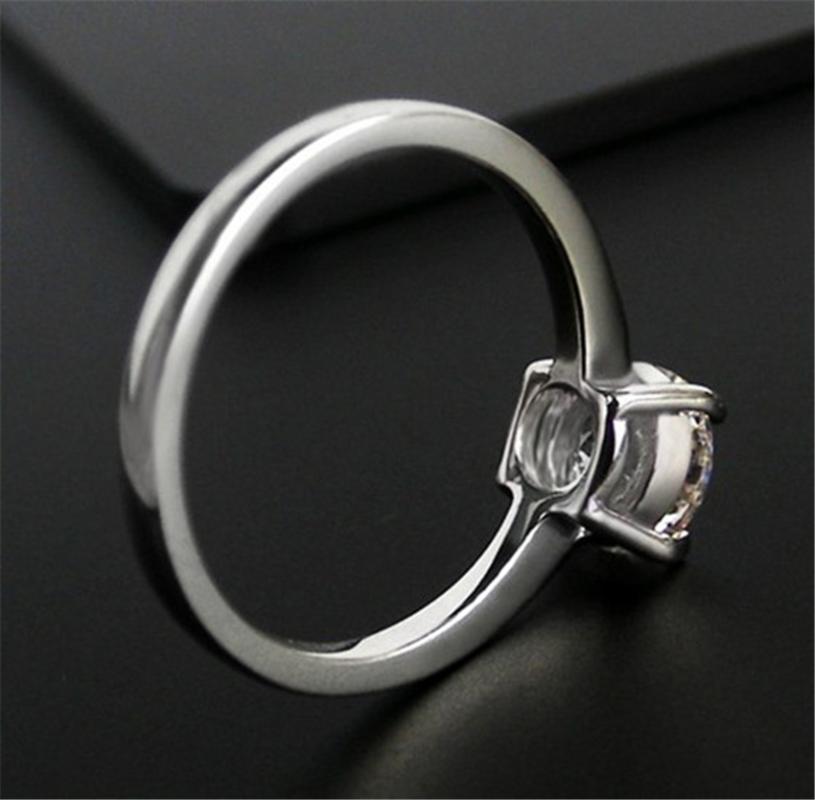 

Cluster Rings 0.5 CT Luxury Silver Diamond Ring For Women EngagementRring Solid 925 Sterling Semi Gemstone