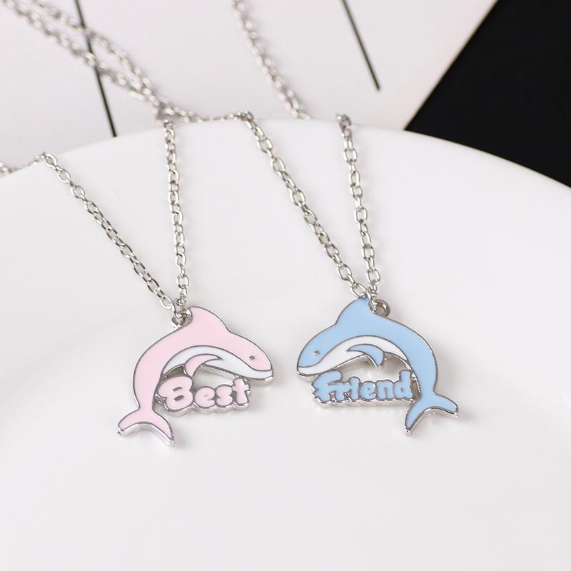 

Pendant Necklaces 2021 Bff Friendship Cute Animal Little Dolphin Necklace Friend Send Classmate Birthday Choker Gift Drop