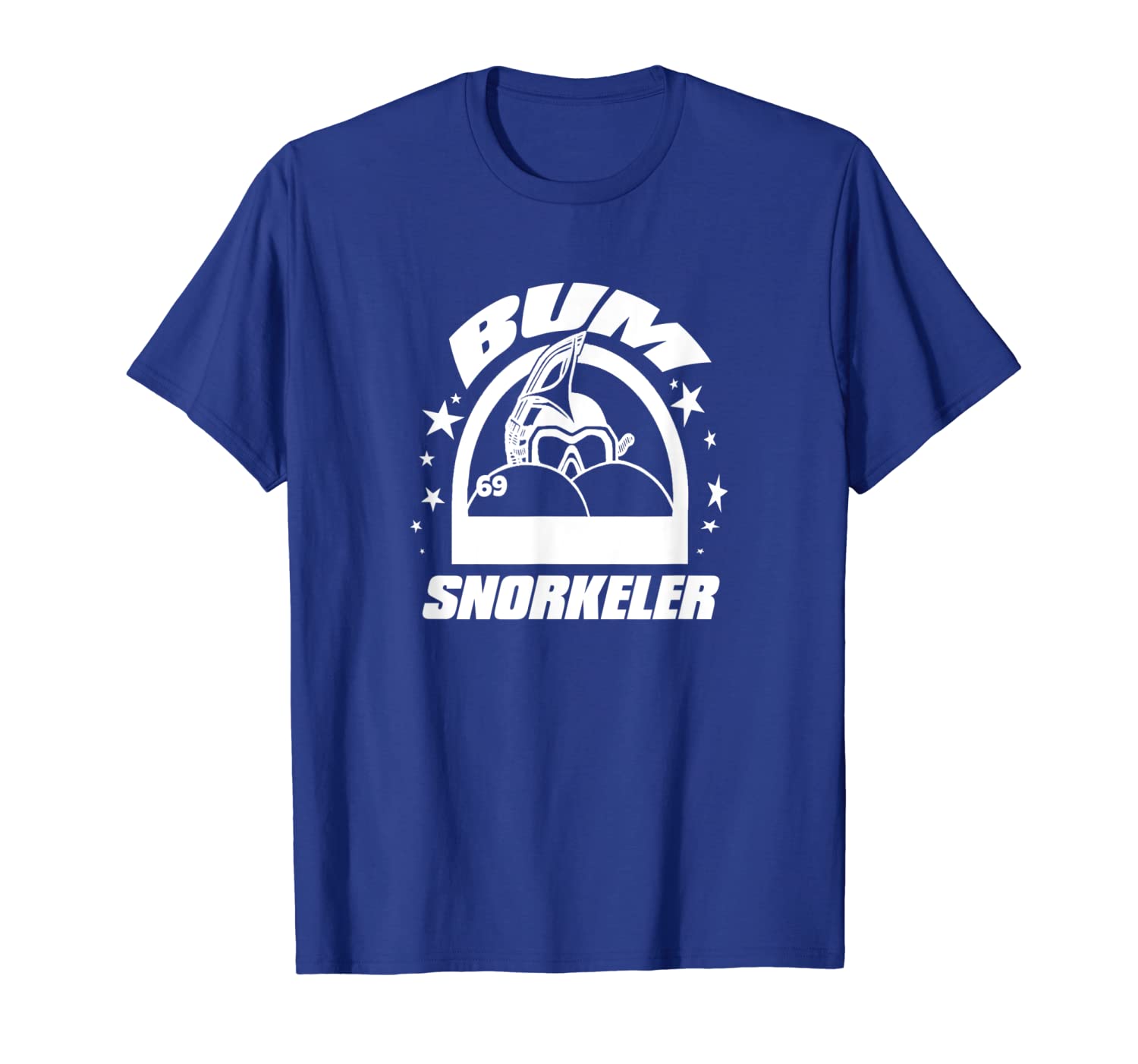 

Bum Snorkeler 69 Tee Shirt for Men and Women, White;black