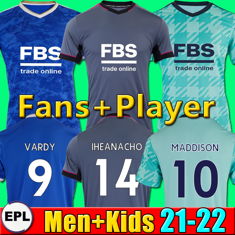 

2021 2022 VARDY soccer jersey 21 22 MAGUIRE MADDISON TIELEMANS NDIDI home away third camiseta de futbol Thailand football shirt men kids kit sets, P03 21 22 away