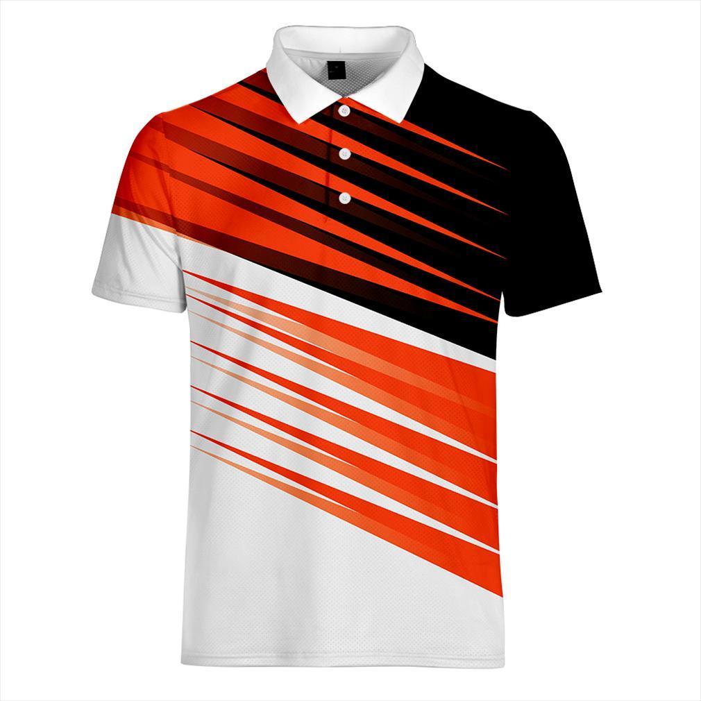 

wamni mens polo tees shirts business brands 3d turn down collar shirt sport tee, White;black