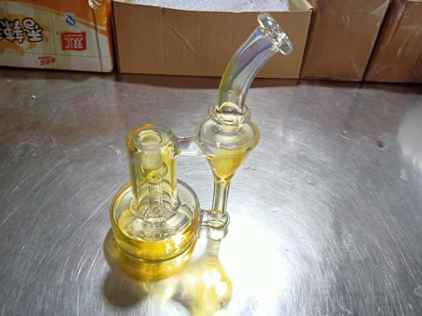 

smoked silver RBR smoking pipe dab rig hookah 14mm joint factory direct supply to accept personalized oil rigs