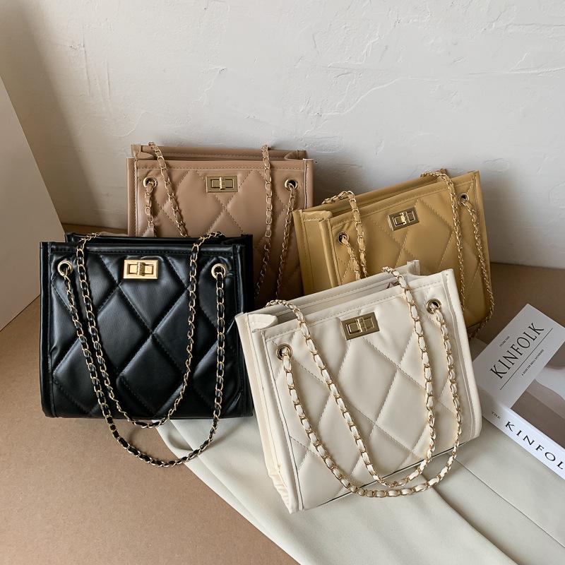 

Evening Bags Women's Bag Rhombus High Quality 2021 Fashion Chain Messenger Shoulder For Women Crossbody Square Quilted, Black