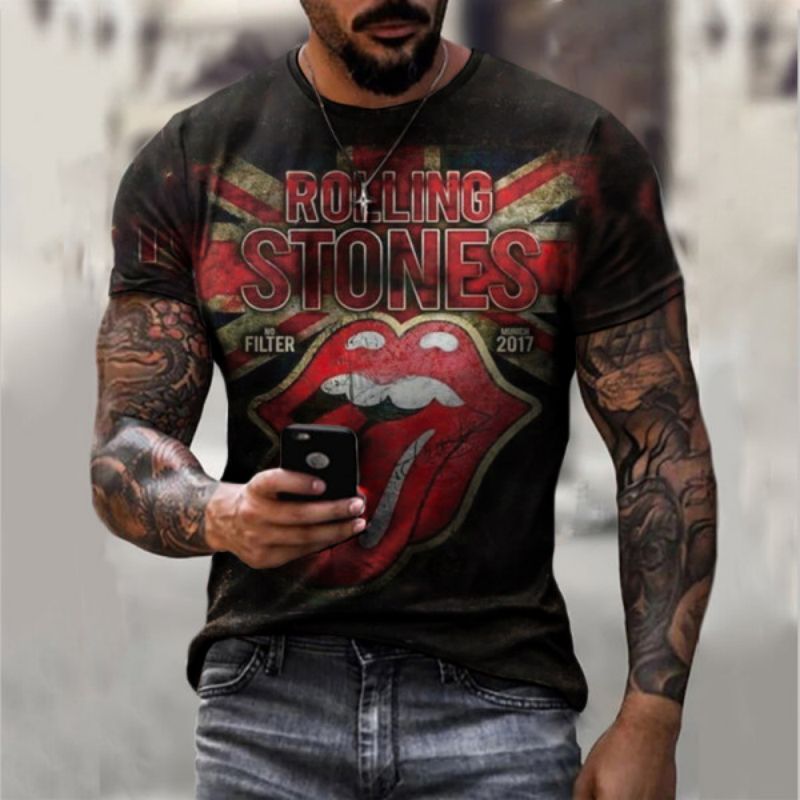 T-shirt imprimé de grande langue 3D une mode unique, belle, respirante et confortable parcours quotidien voyage visuel impact gothique style goth
