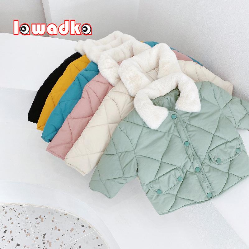 

Down Coat Lawadka Winter Thick Warm Kids Padded Coats Cotton Clothes Fashion Children Girls Boys Fur CollarJacket Outerwear For 2-6T, Blue;gray