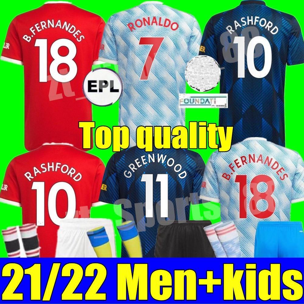 

21 22 Manchester B. FERNANDES Sancho soccer jerseys UNITED home away 3rd RONALDO CAVANI UTD VAN DE BEEK 2021 2022 RASHFORD football shirt adult Women man + kids kit, Kids away+league patch