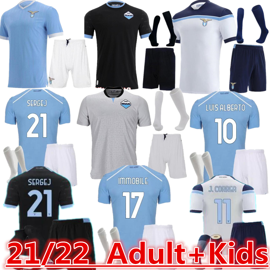 

Lazio 21/22 soccer jerseys LUIS ALBERTO J.CORREA IMMOBILE third 2021 2022 maglie da calcio SERGEJ LAZZARI Marusic Vedat Muriqi Adult Kids Kits socks football shirts, Black