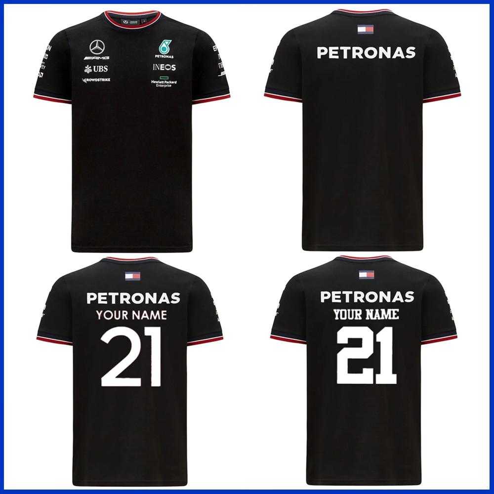 

Mercedes AMG Petronas F1 2021 Team T-Shirt - Black 2021 For AMG Petronas Motorsport F1 Team Racing GP Men's Team line Breathable Casual