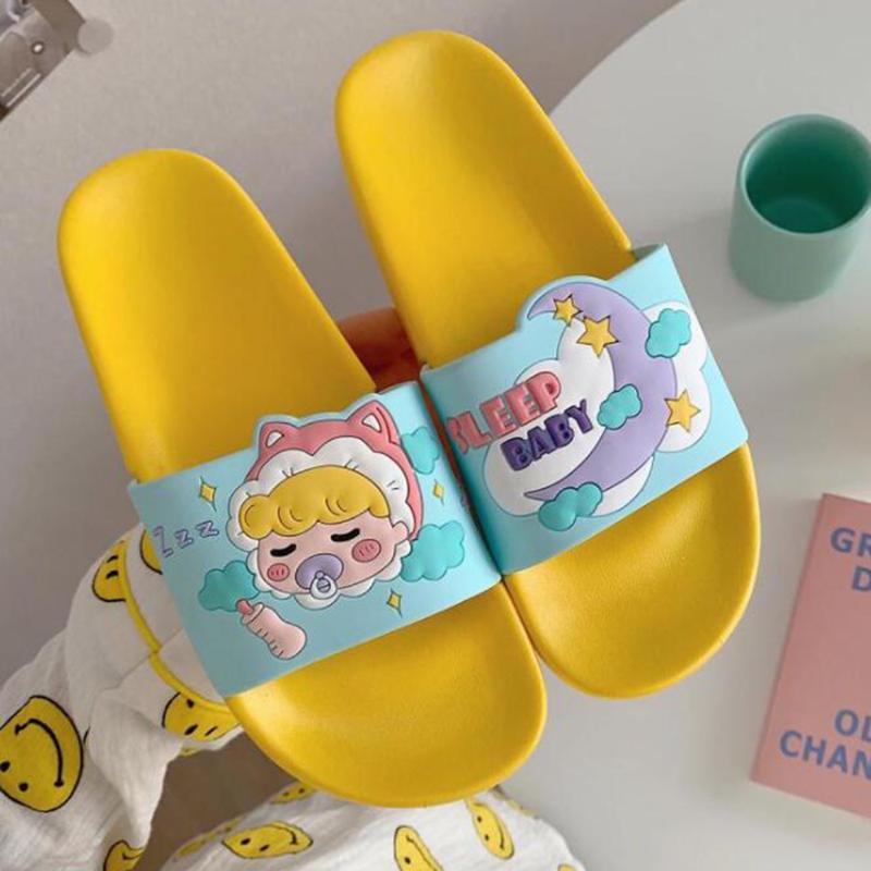 

Cartoon Cute Non-slip Female Fashion Home Shoes Summer Sandals Beach Slippers Bathroom Ladies Slides Women Qq168, Black