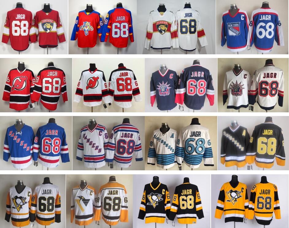 

Vintage 68 Jaromir Jagr Hoekey Jerseys Pittsburgh Penguins CCM Devils New York Rangers Ice Jersey, As