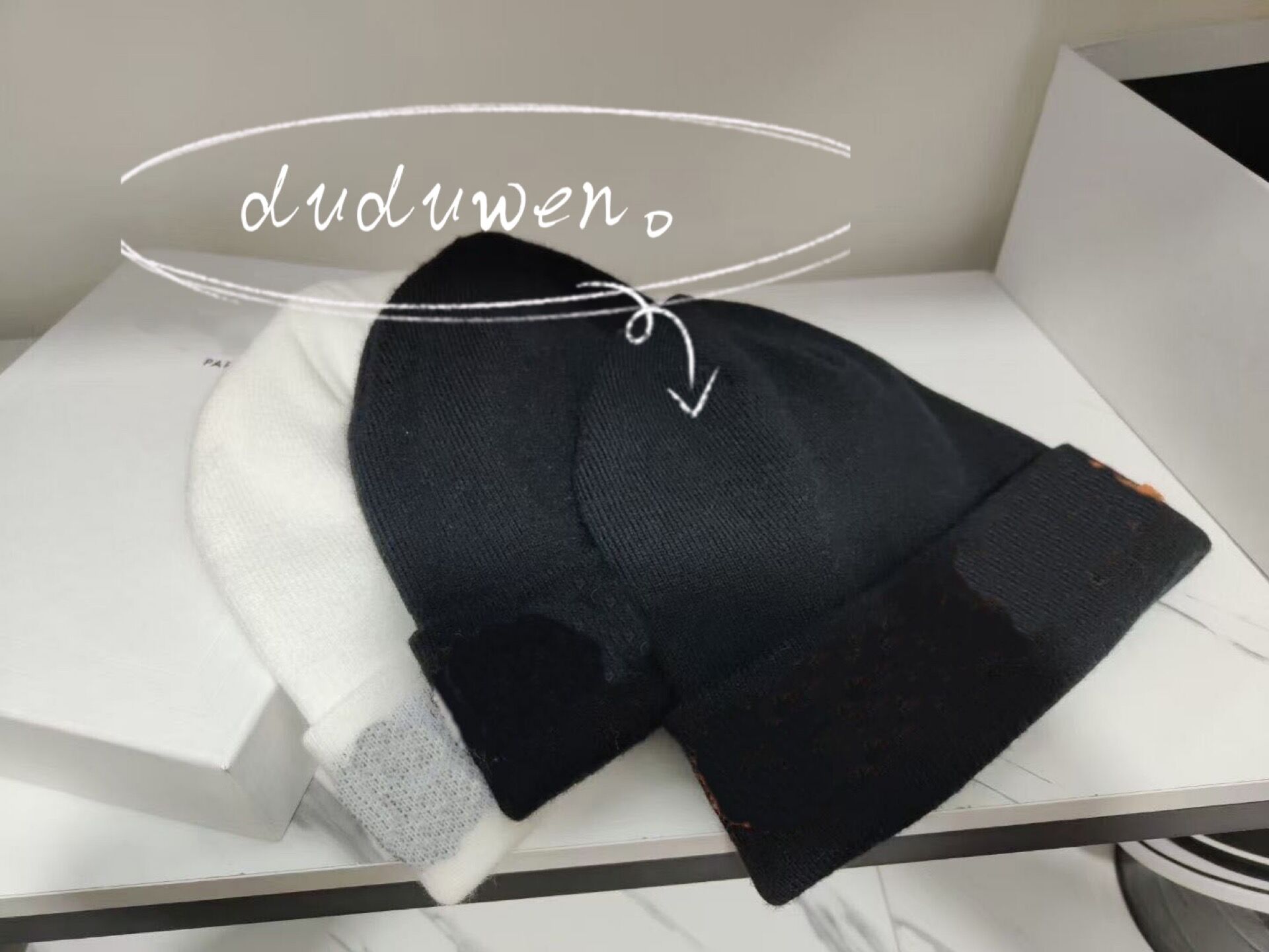 

Fashion Letters knit beanie collection C selection hats classic lady outfit for daliy or party with gift package dust bag color option, White