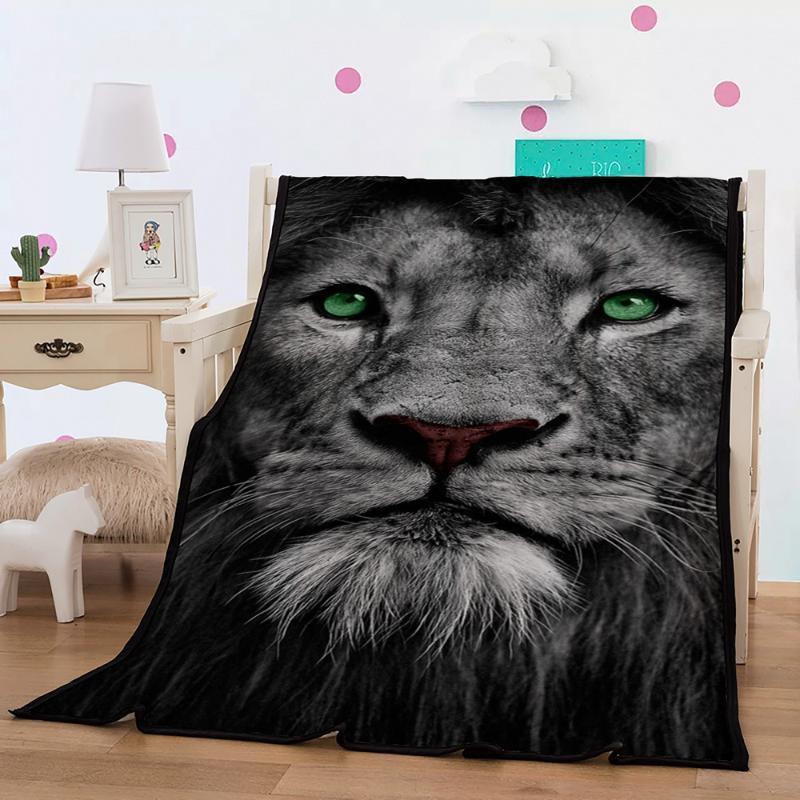 

Blankets .WENSD 3D Lion Chunky Knit Blanket Soft Cozy Plush Throw Floral Black Animal Gravity For Travel Sofa