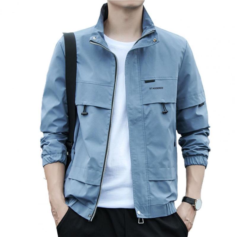 

Men's Jackets Great Men Jacket Oversize All Match Stitching Coat Casual Windbreaker Cardigan Spring Autumn, Blue