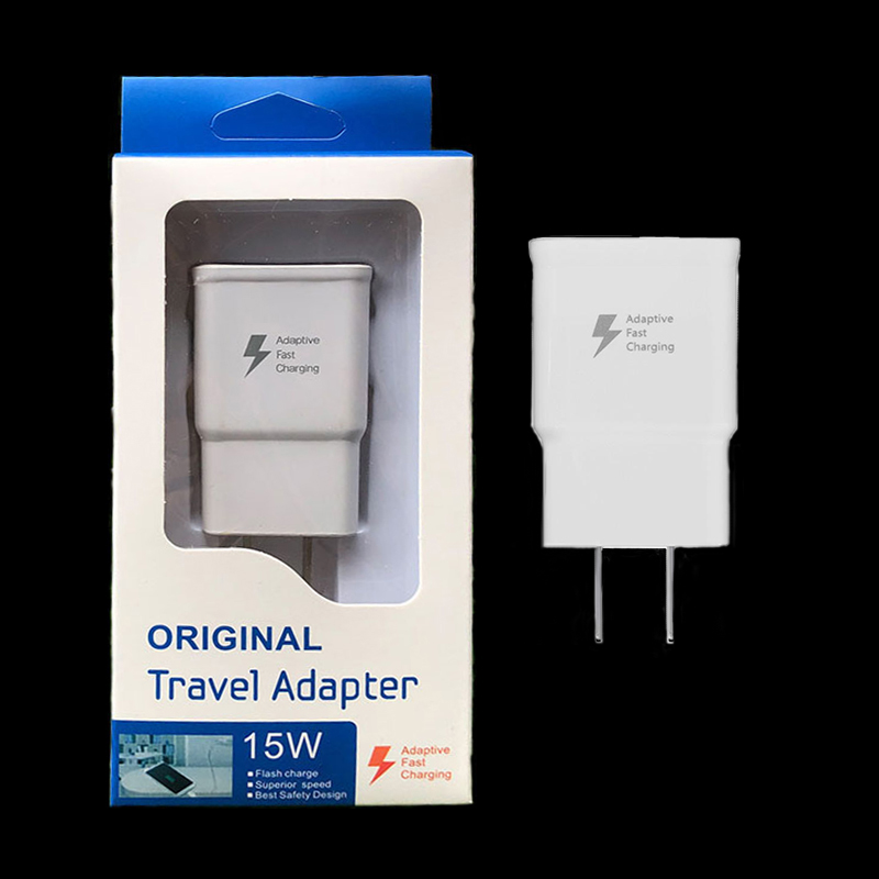 

With Retail Box OEM Quality Adaptive Fast Charging USB Wall Quick Charger 15W 9V 1.67A 5V 2A Adapter US EU Plug For Samsung Galaxy S21 S20 S10 S9 S8 S7 S6 Note 10 20 N7100