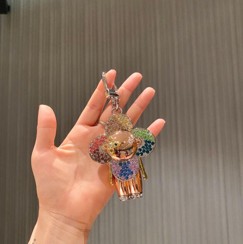 

Tide Brand Doll Sunflower Key Wallets Luxury Rhinestone Letter Women Keychain Bag Accessories Fashion Men Car Keychains Business Casual