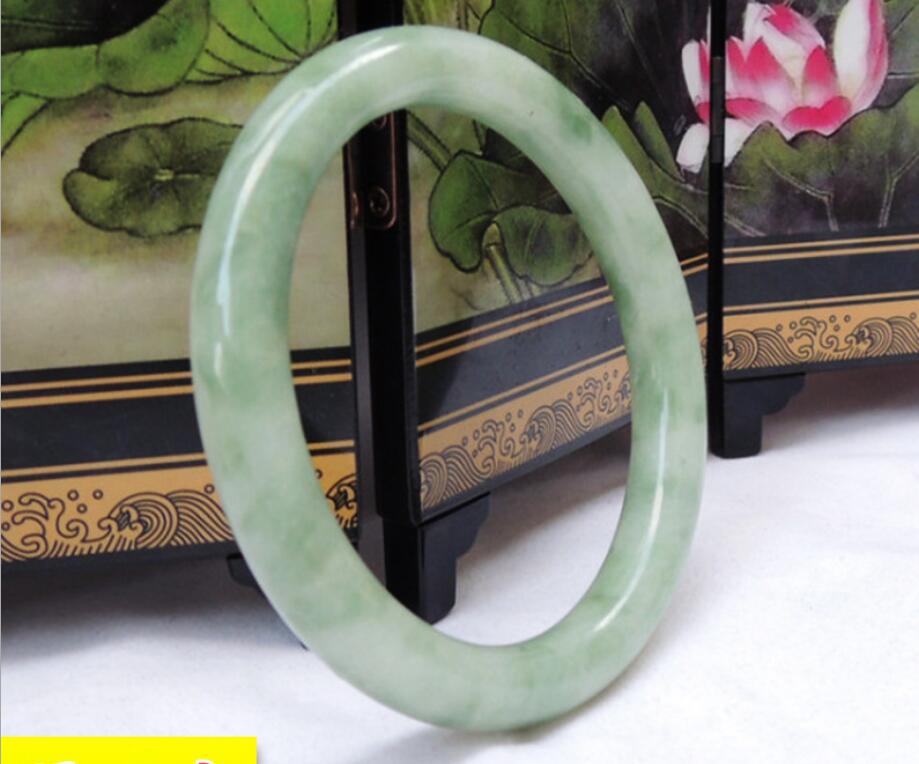 

56-62mm natural fine fluttering flower handmade jade bracelet free ship ping A991