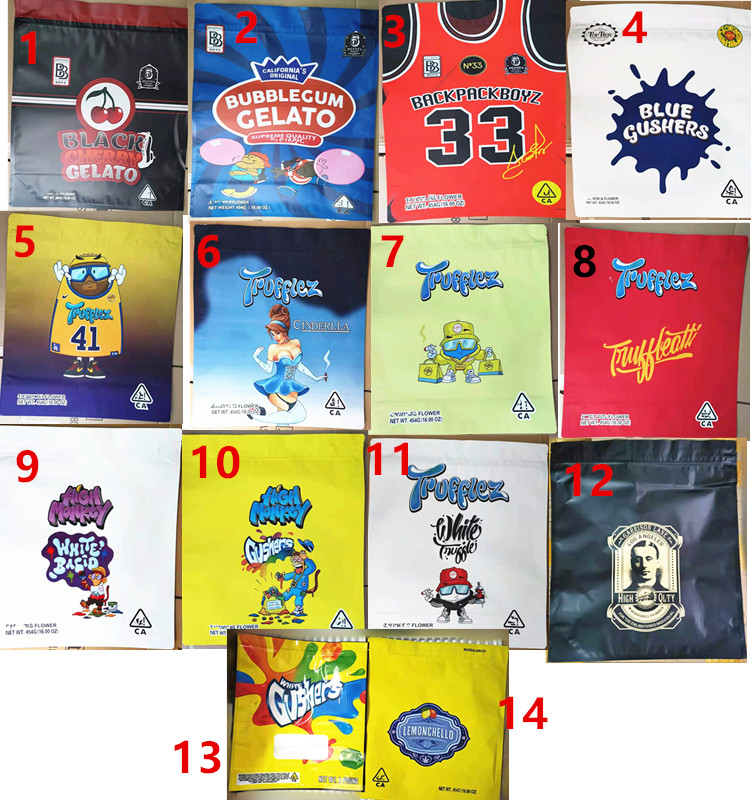 

empty 1b one pound mylar bag 454g soft touch resealabe zipper edible flower packaging city of tree gelato tomyz chew bacca mandabins grape skin