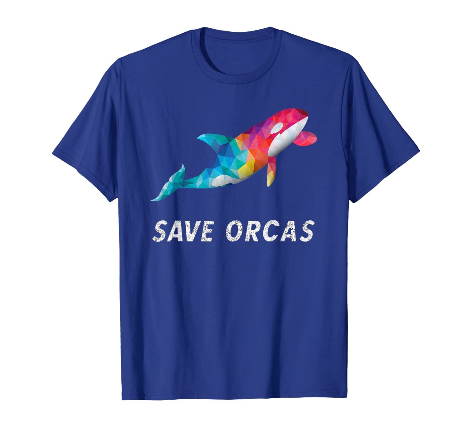 

save orcas killer whale lover retro polygonal ocean t-shirt, White;black