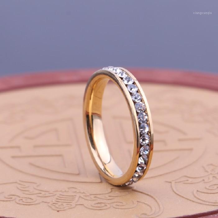 

Cluster Rings Fashion Rose Gold Color Eternity Band Wedding For Women Finger Wholesale Jewelry R4706, Golden;silver