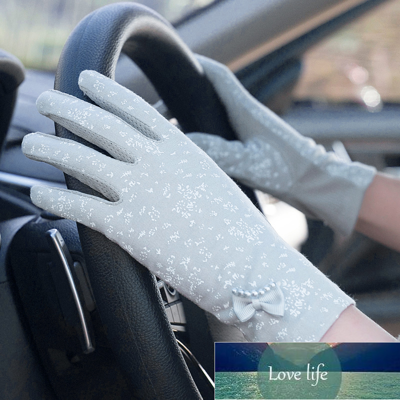 

Women's Gloves Anti-slip Driving Gloves Riding Non-slip Anti Skid Butterfly Pattern Sweet Ladylike Stylish Gloves cotton