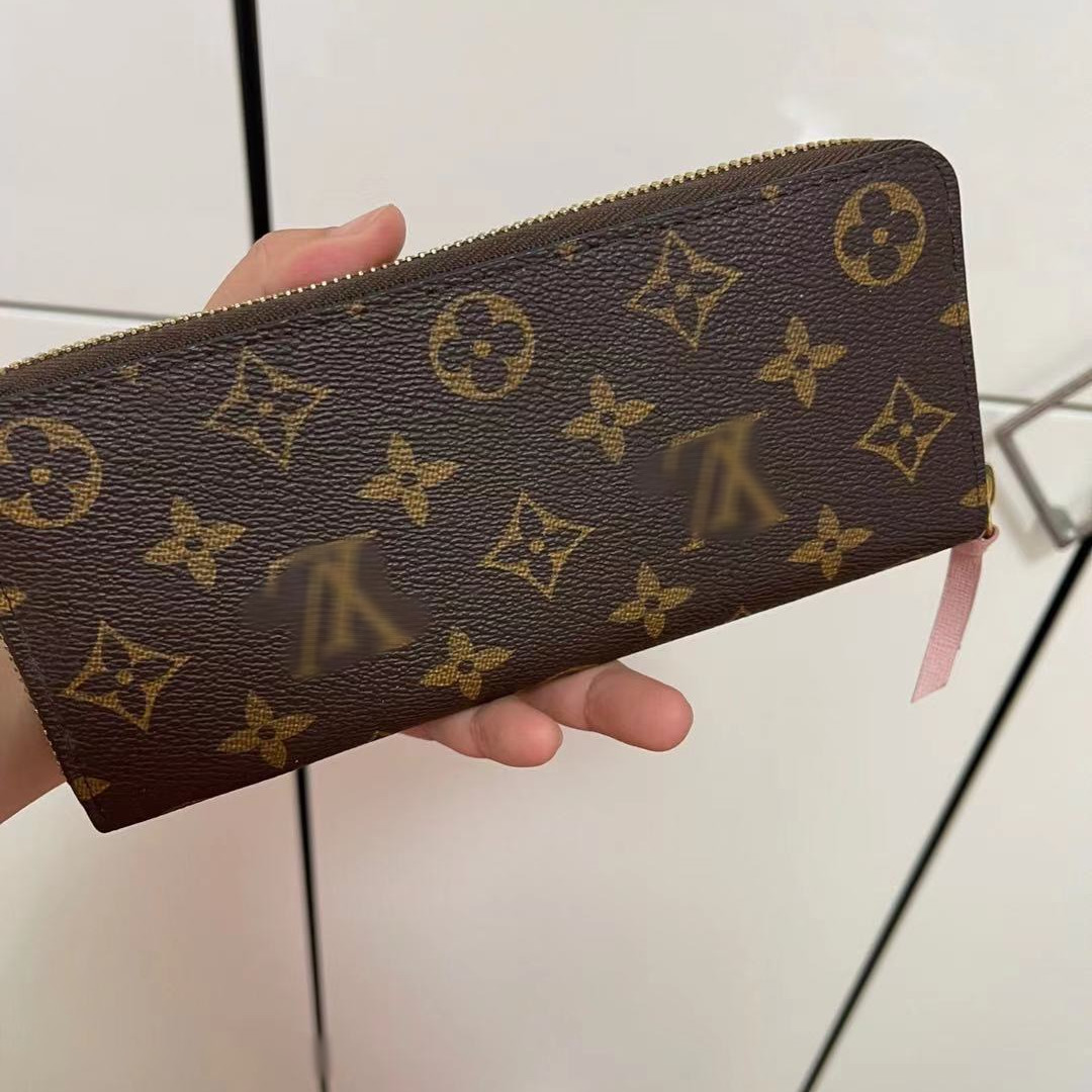 

LVLOUISVITTON VUTTON bag Handbag Genuine Leather Wallet Single Zipper Multi-Card Slots Fashion Luxury Sales Champion Chess Presbyopia
