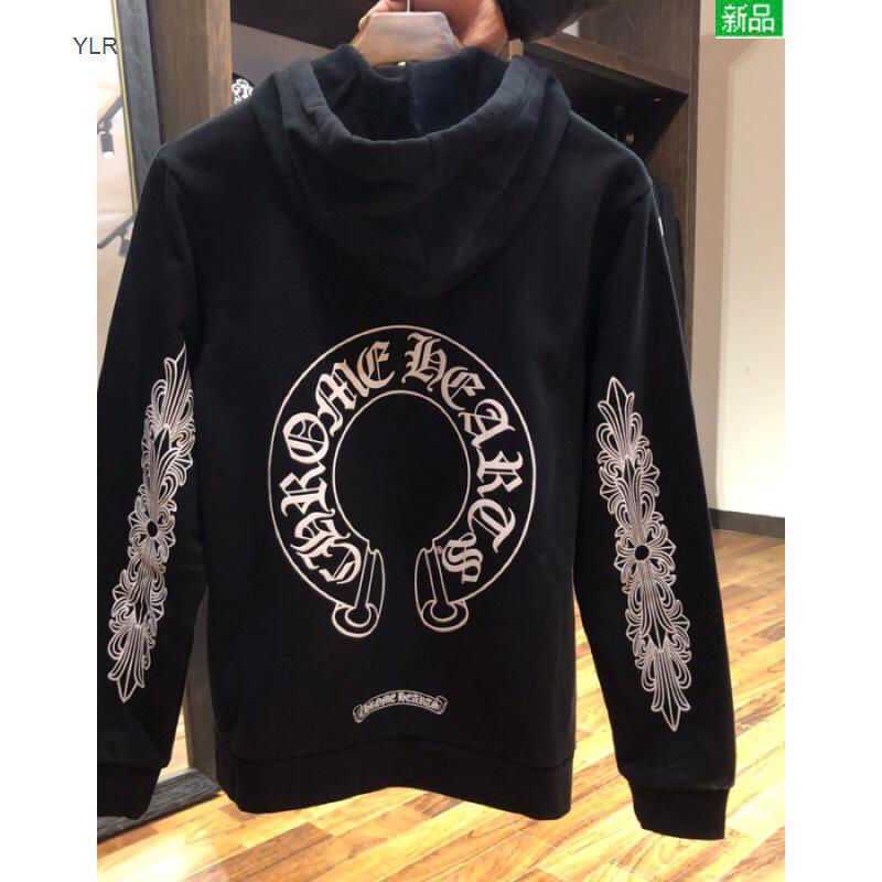 

and Croxin 20 Autumn Winter Fashion Sweater the Same Classic Horseshoe Flower Arm Print Cardigan Hooded, Black