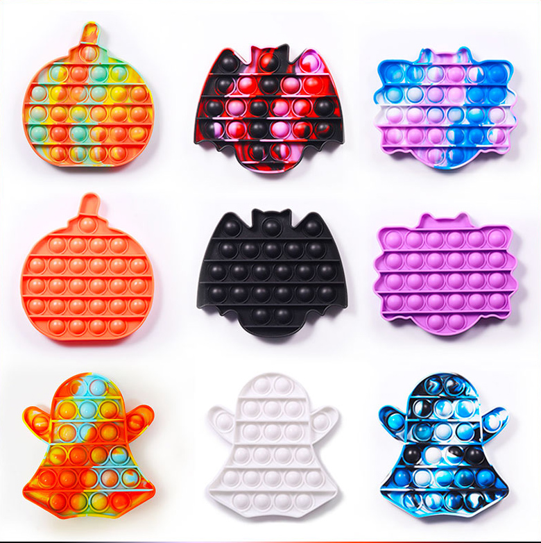 

Fidget Toys Sensory Fashion Halloween limited Ghost bat pumpkin Push Bubble Anti Stress Educational Children And Adults Decompression Toy Surprise wholesale